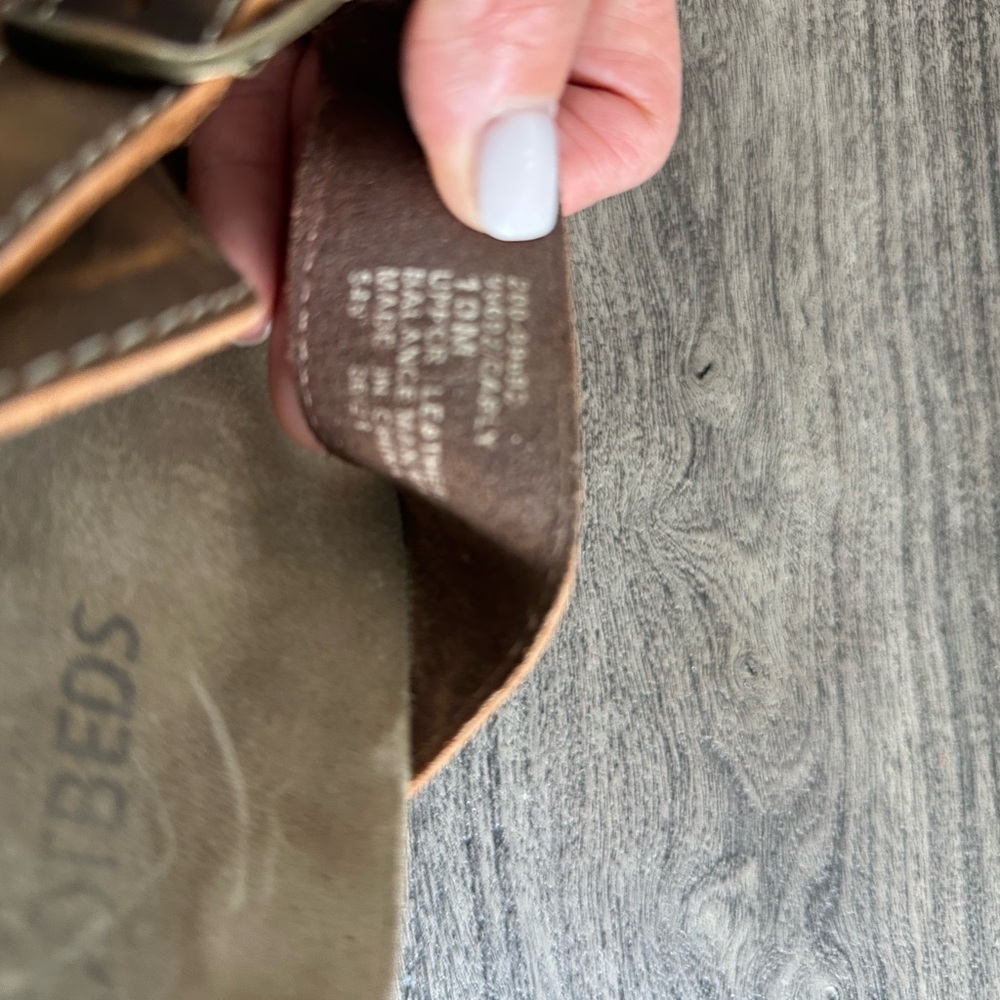 Brown Leather Footbed Sandals - Picture 4 of 6